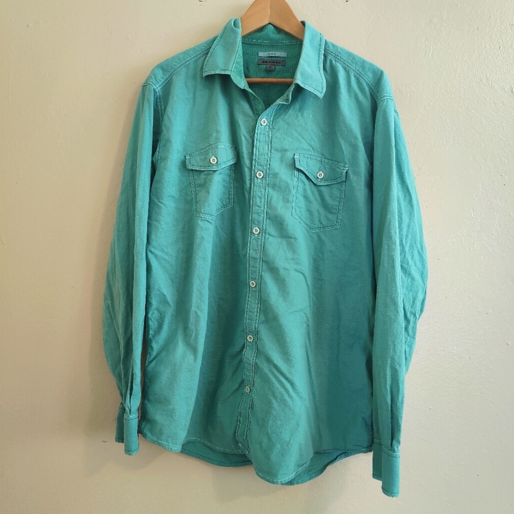 Johnson & Murphy button down long sleeve shirt slim fit size XL